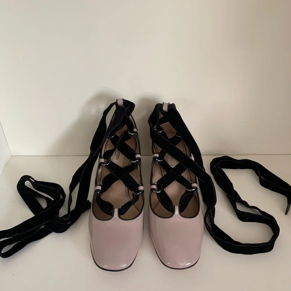 New Valentino ballerina patent heels